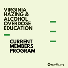 Virginia Hazing & Alcohol Overdose Education Current Members Program