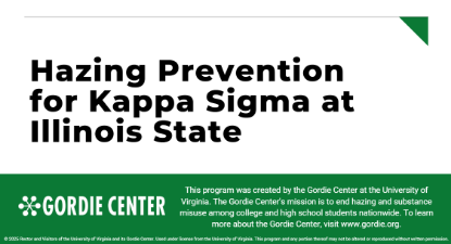 Picture of Illinois State Kappa Sigma presentation